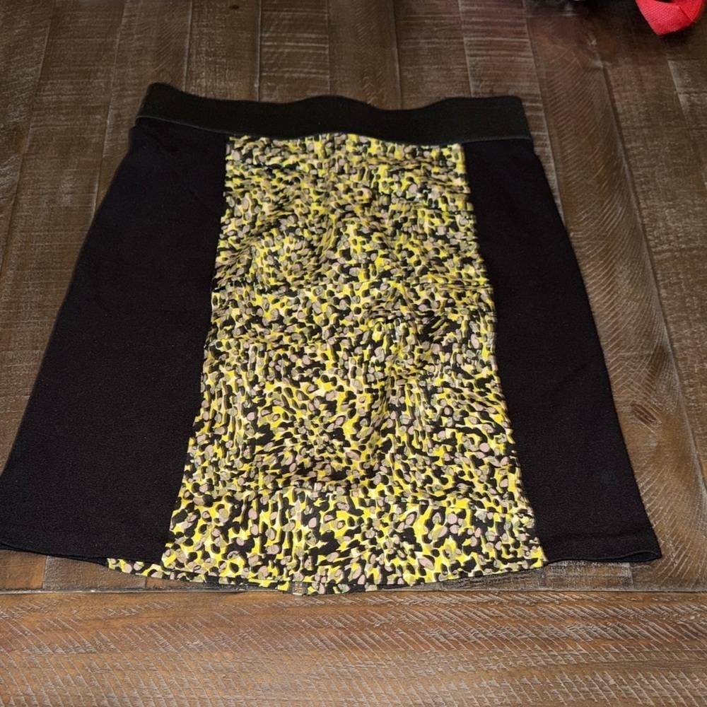 Cynthia Steffe Vibrant Yellow and Black Mini Skirt